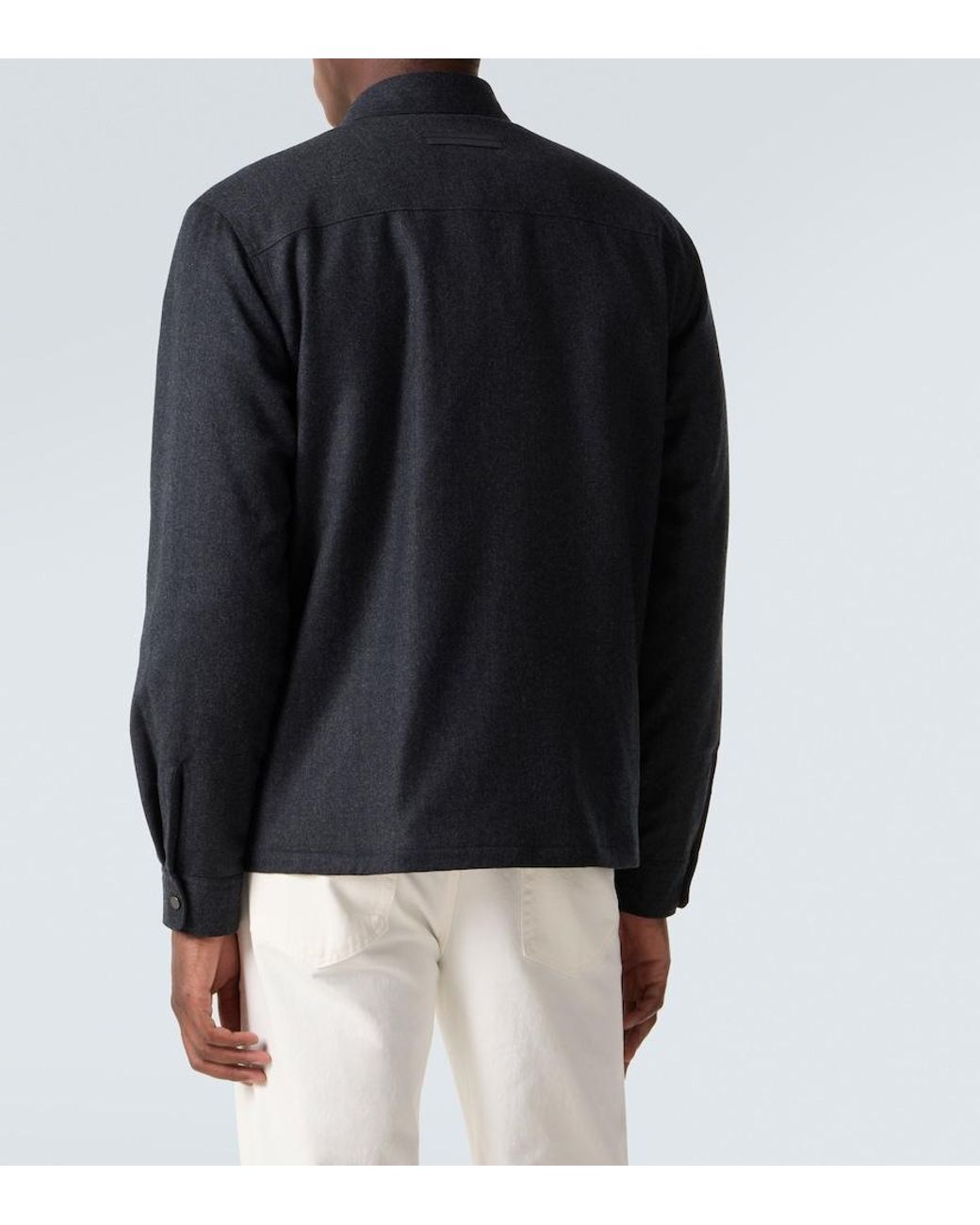 Zegna Blue Wool Overshirt for men