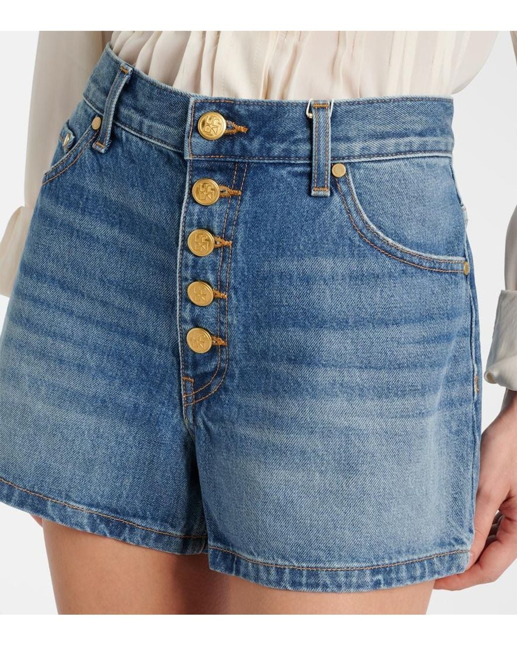 Ulla Johnson Blue Greta High-Rise Denim Shorts
