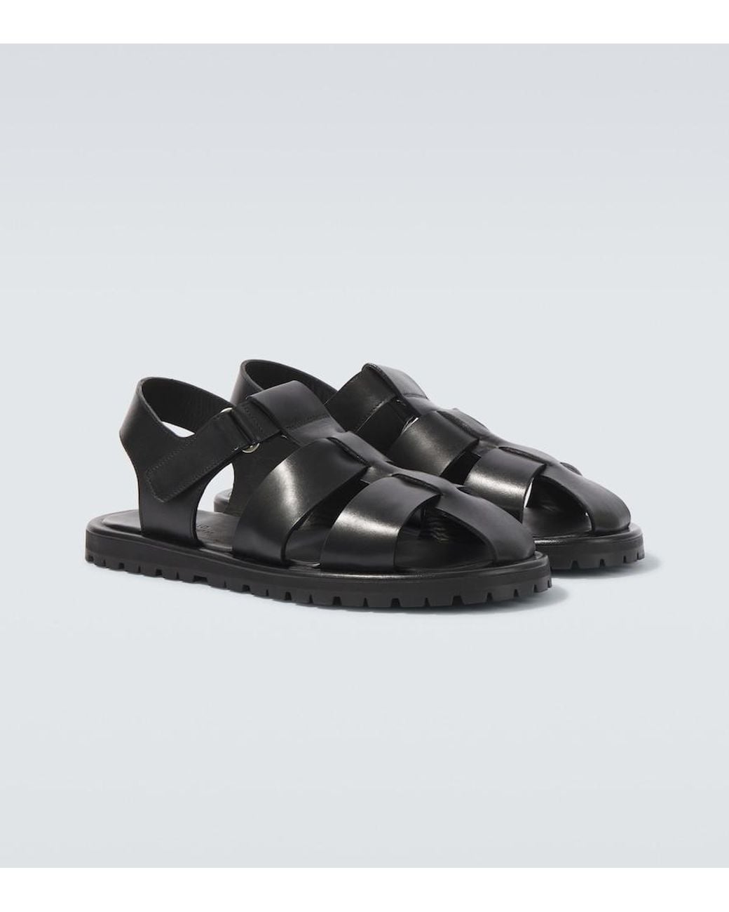 Studio Nicholson Black Sandom Leather Sandals for men