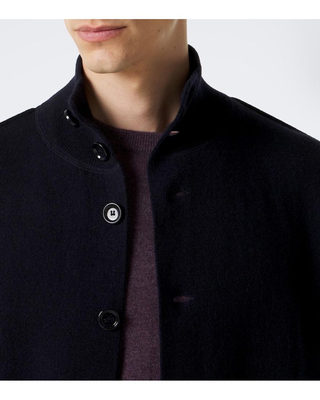 Allude Blue Wool And Cashmere Jacket for men