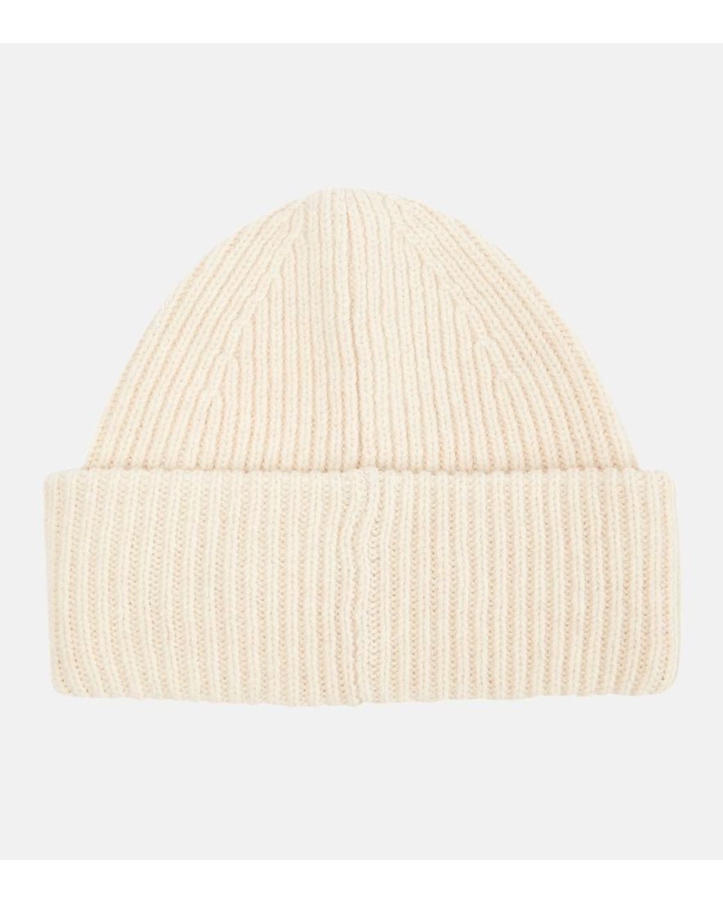Acne Natural Pana Ribbed-Knit Wool Beanie