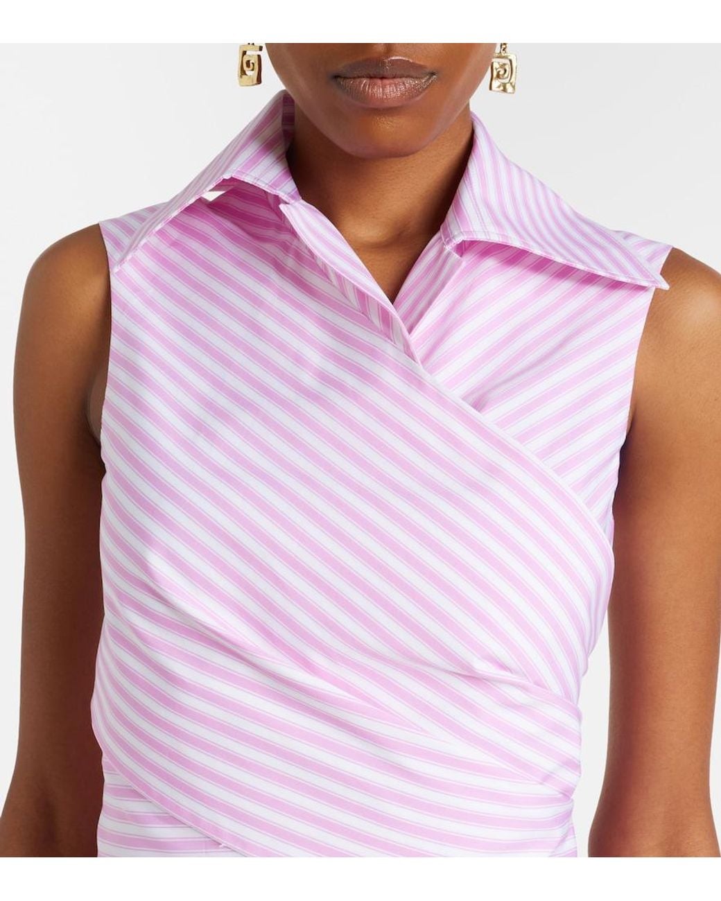 Patou Pink Striped Cotton Top