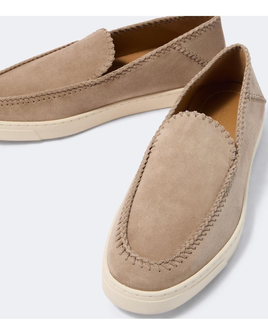 Giorgio Armani Natural Suede Slip-On Shoes for men