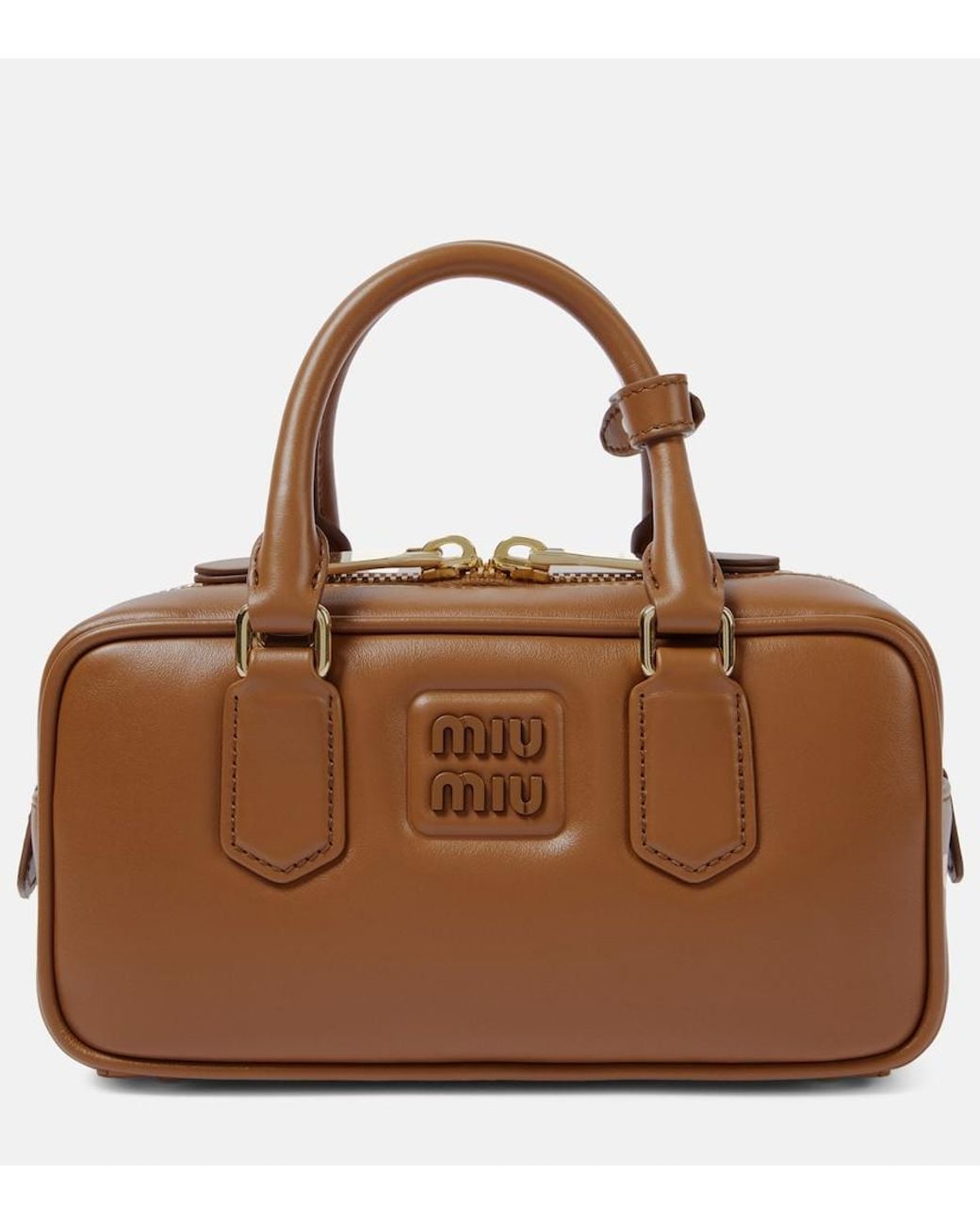 Miu Miu Brown Arcadie Small Leather Tote Bag