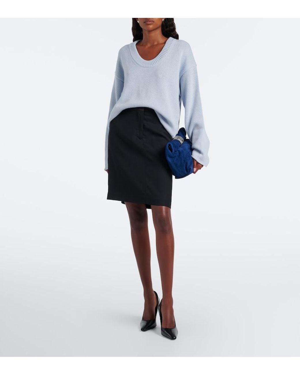 Loulou de Saison Blue Derry Cashmere Sweater