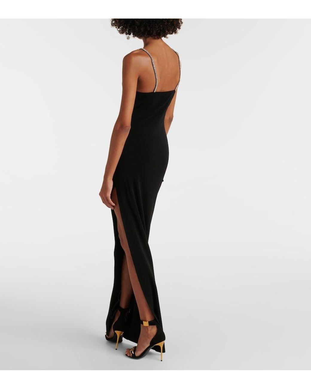 Balmain Black Dress With Shimmering Crystals