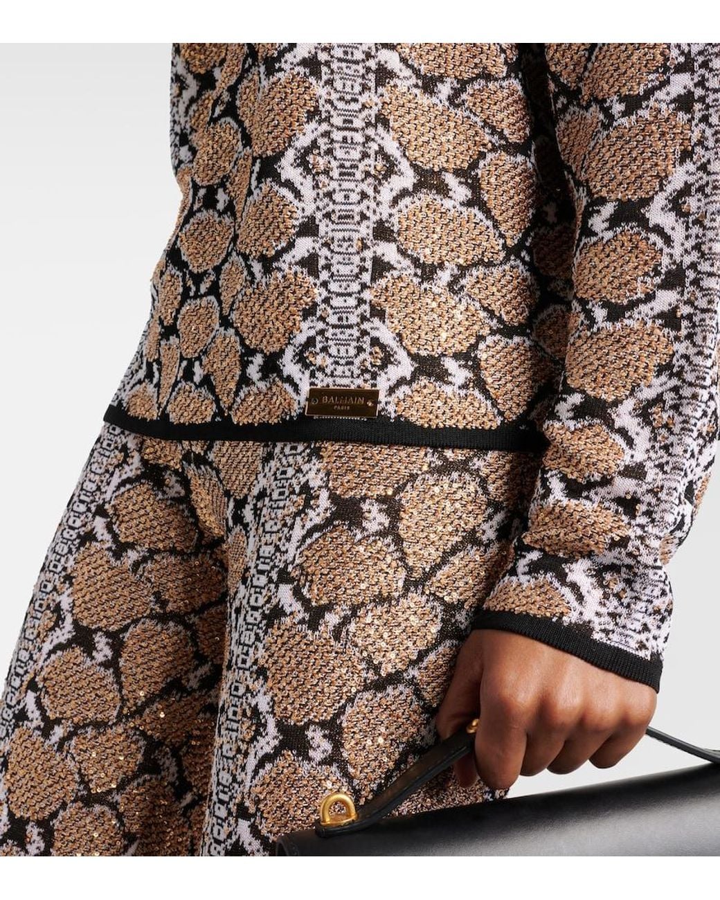 Balmain Multicolor Snake-Effect Jacquard Sweater