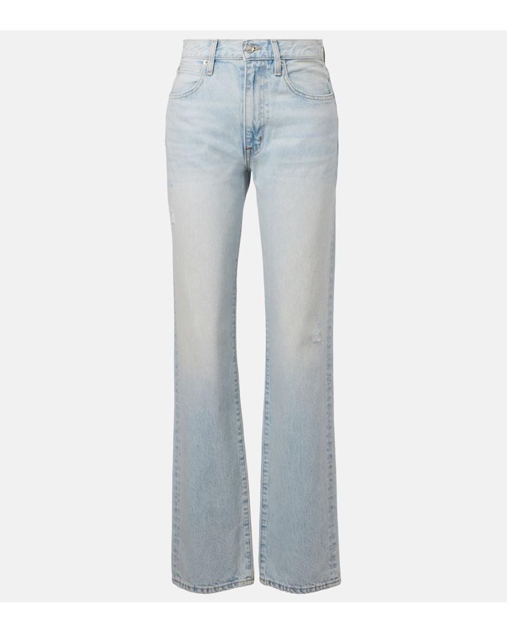 SLVRLAKE Denim Blue London High-Rise Straight Jeans