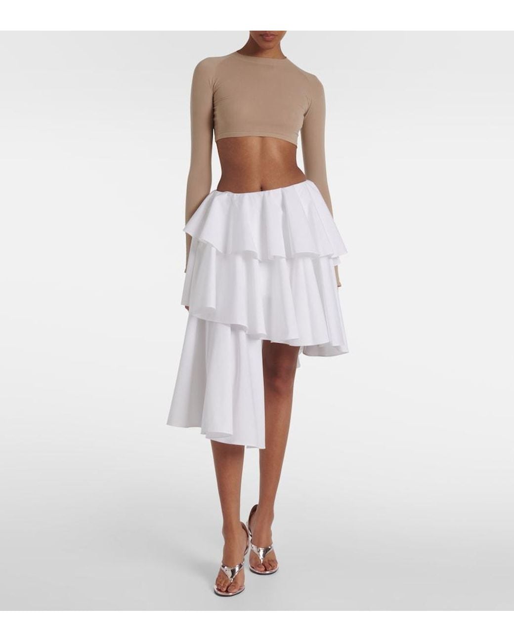 Alaïa White Asymmetric Skirt