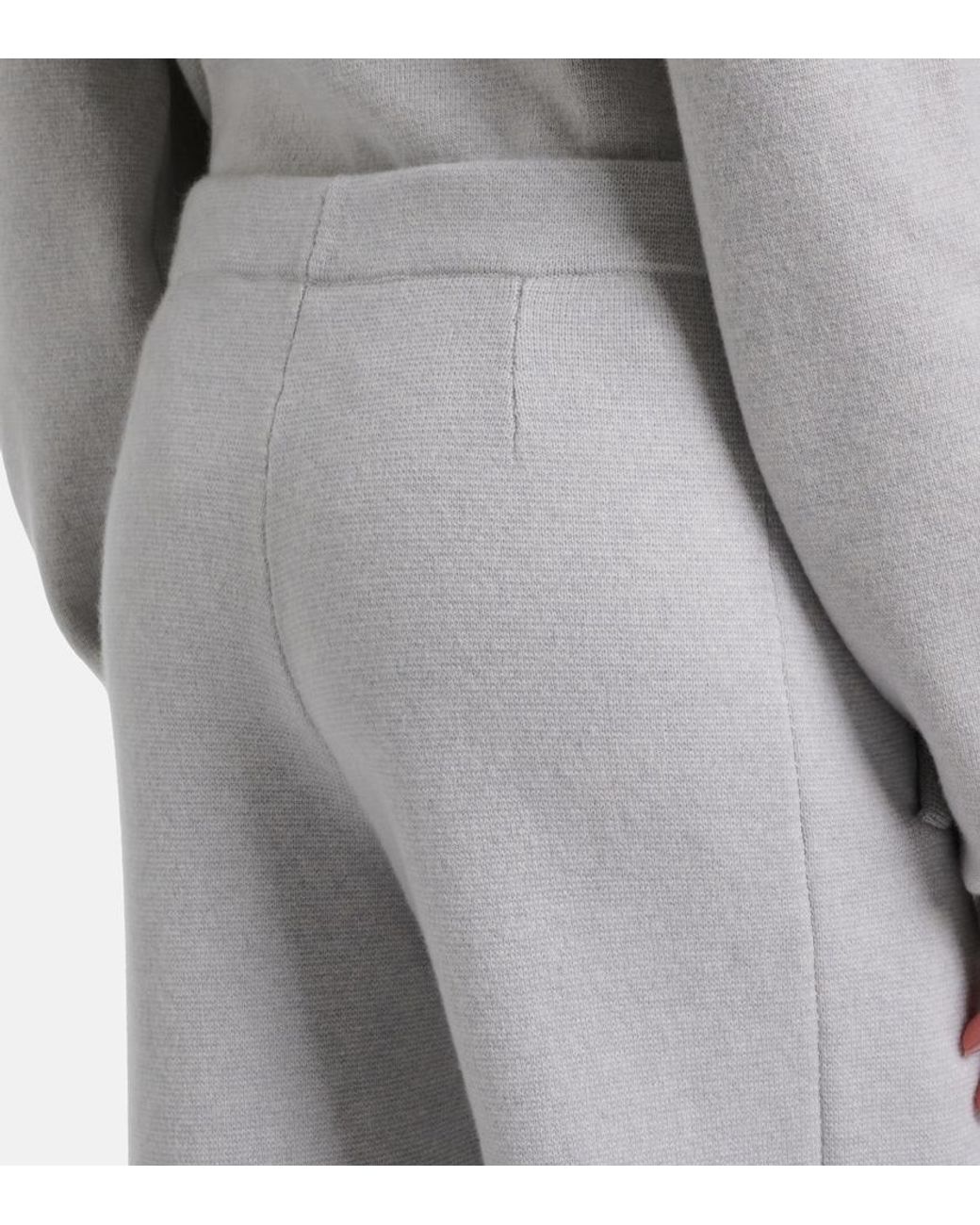 God's True Cashmere Gray Cashmere Straight Pants With Rose Quartz