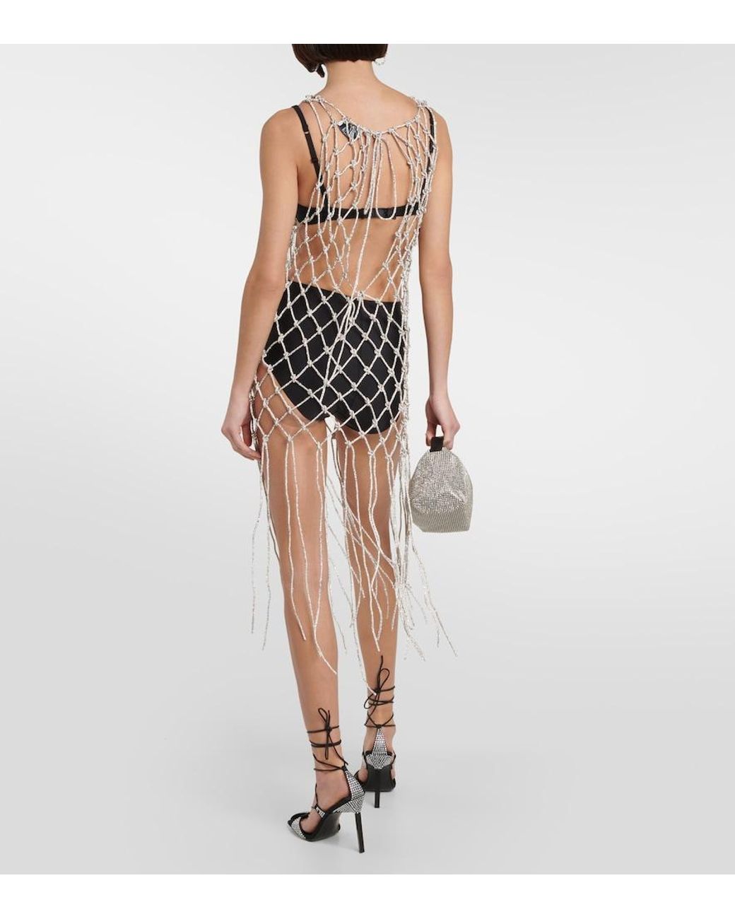 GIUSEPPE DI MORABITO White Crystal-Embellished Minidress