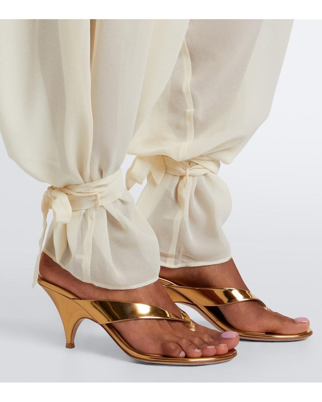 De La Vali Natural Ines Chiffon Balloon Pants