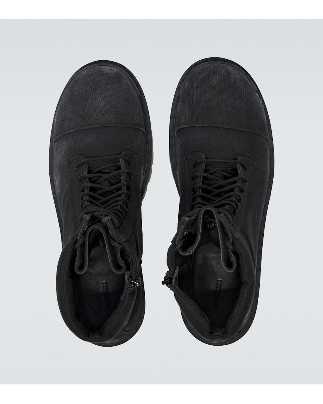 Balenciaga Black Combat Strike Canvas Lace-Up Boots for men
