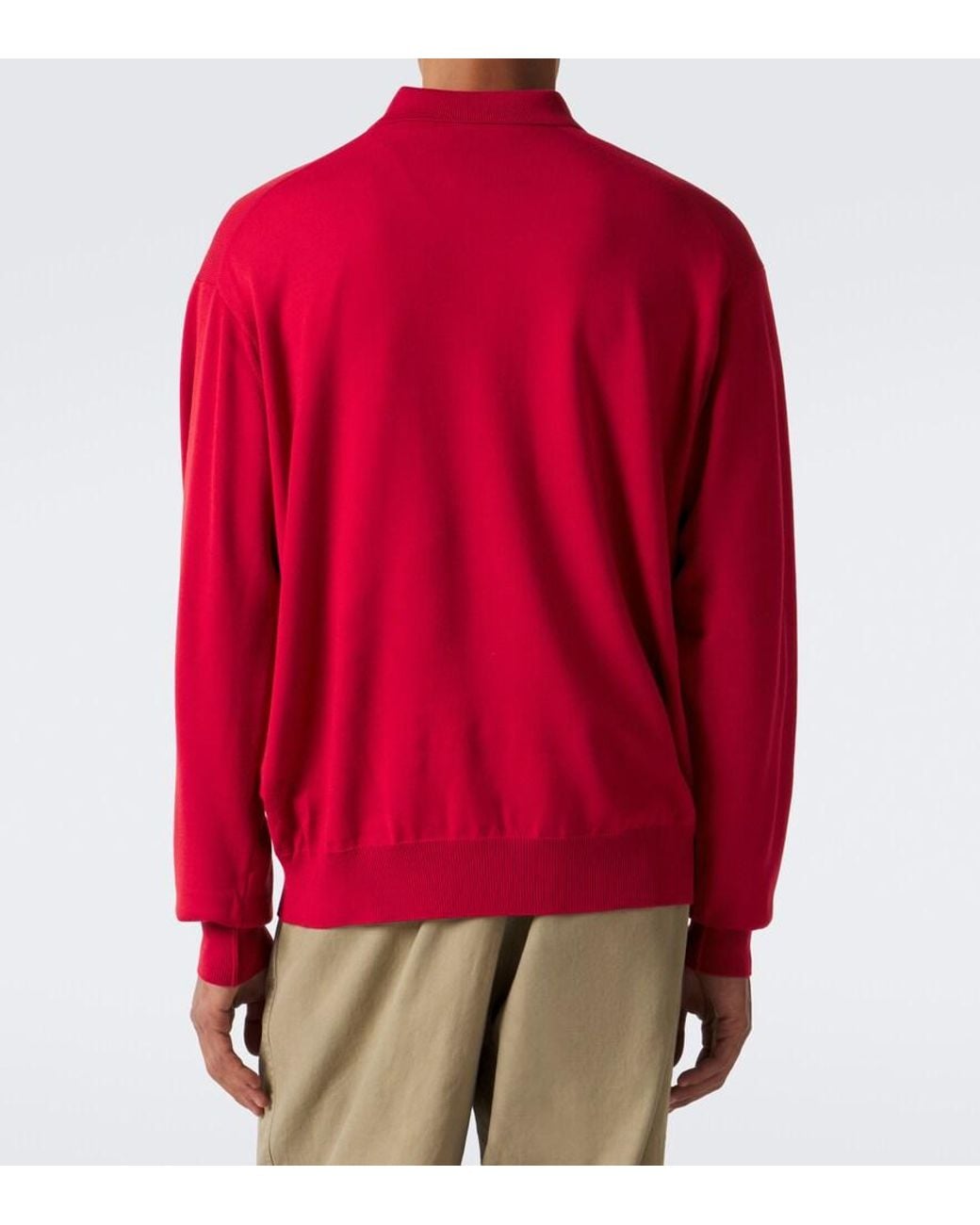 A.PRESSE Red Wool Polo Sweater for men