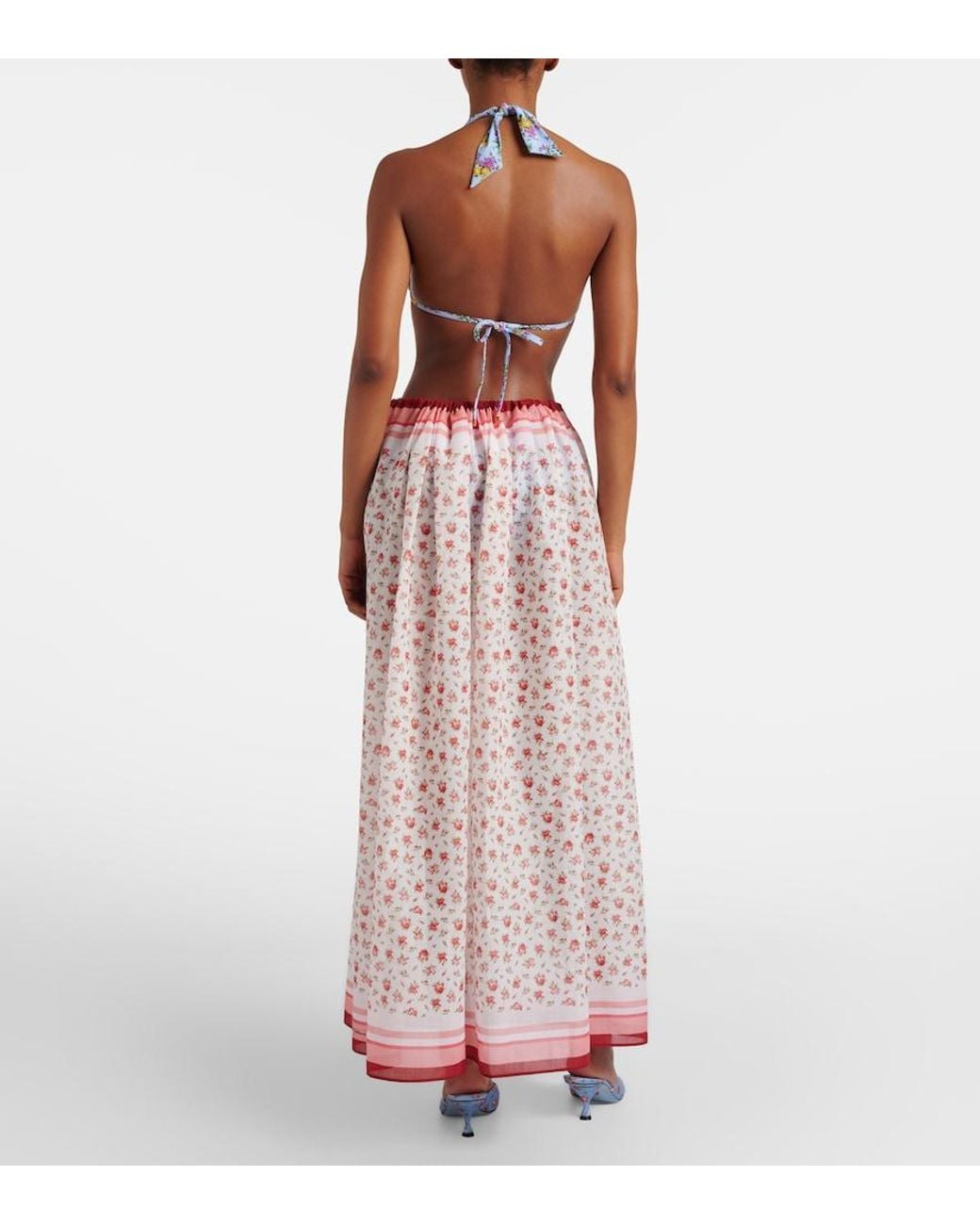 Dolce & Gabbana Pink Floral Cotton Beach Cover-Up