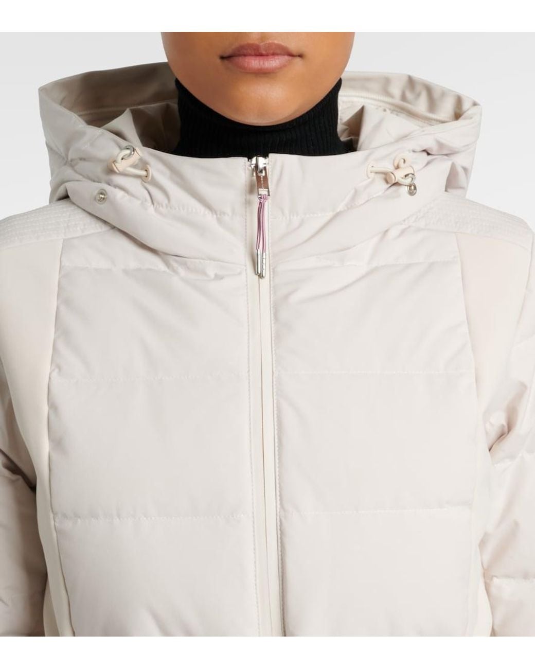 Yves Salomon White Doudoune 58Cm Down Jacket