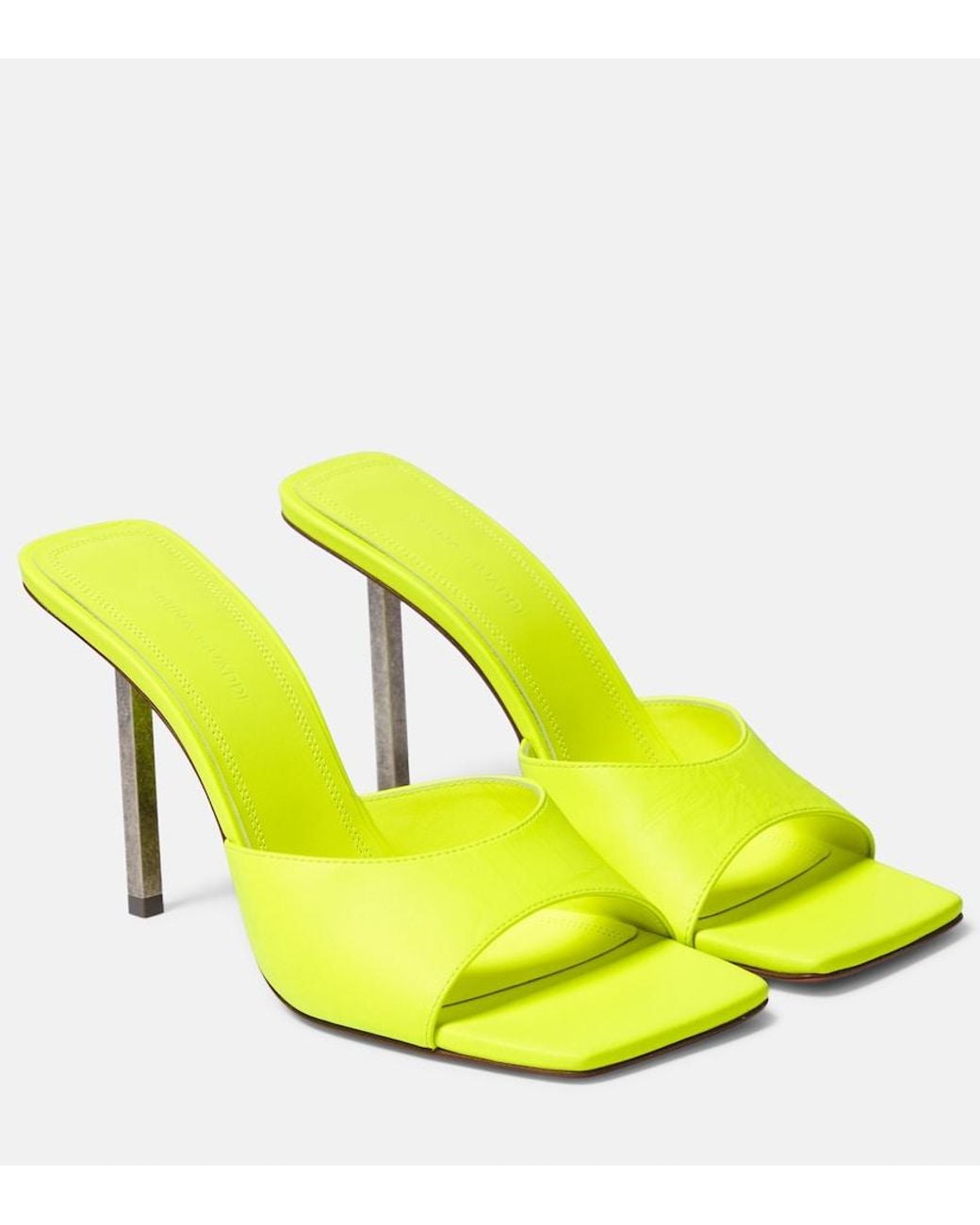 AMINA MUADDI Yellow Laura Leather Mules