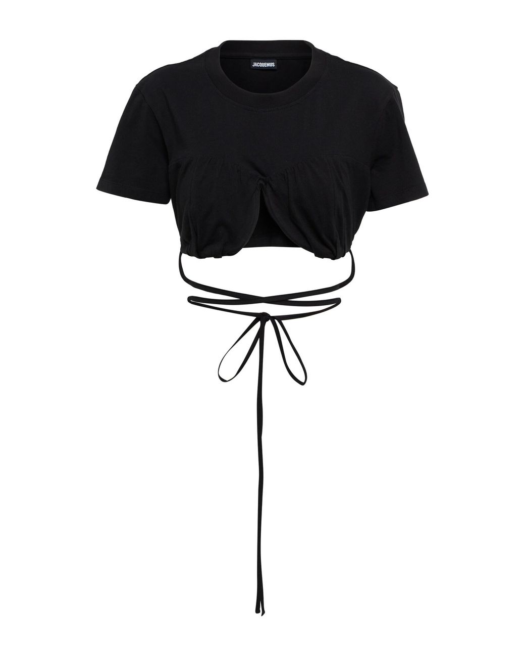 Jacquemus Women's Black Le T-shirt Baci Cotton Crop Top