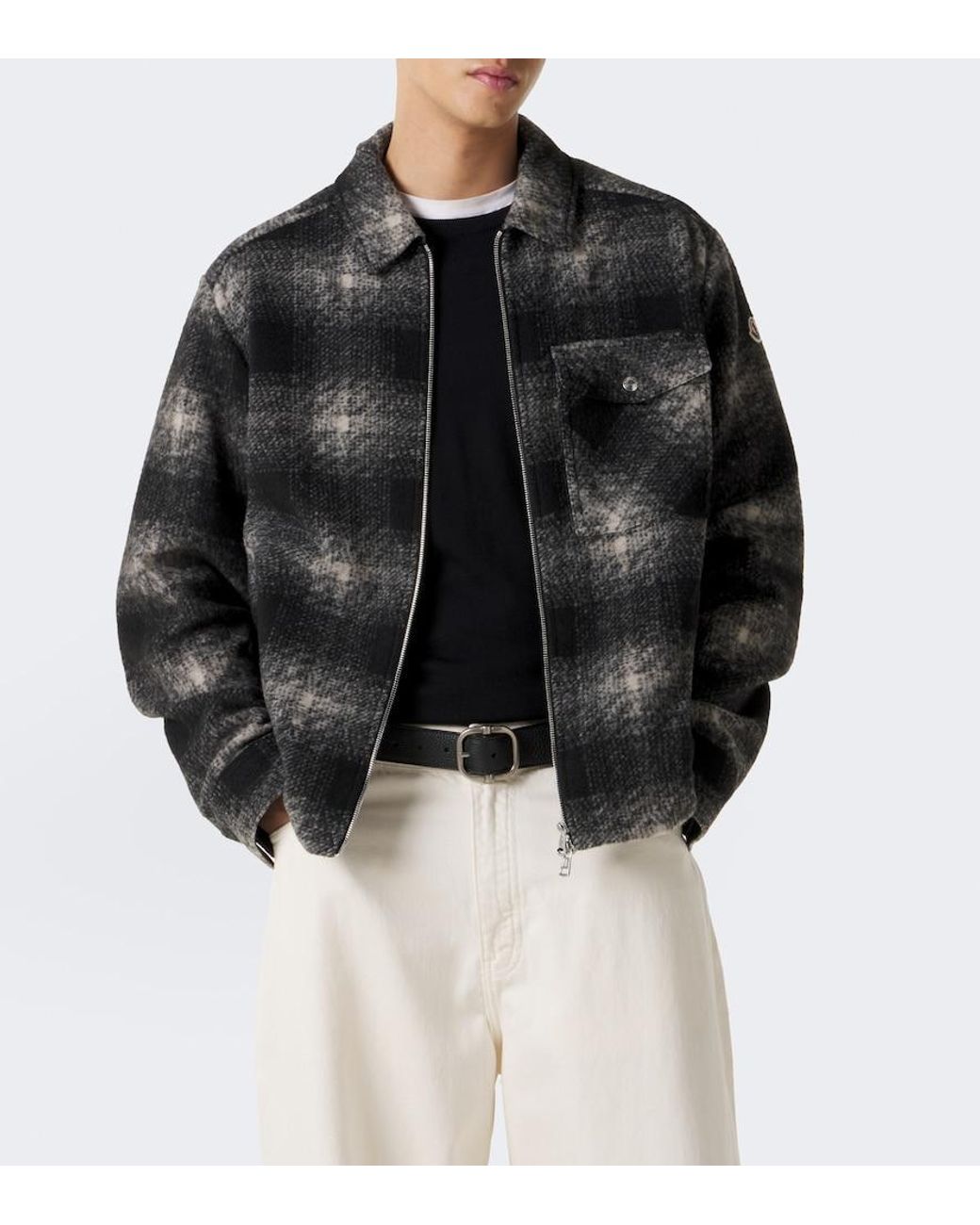 Moncler Black Archivio Checked Jacket for men
