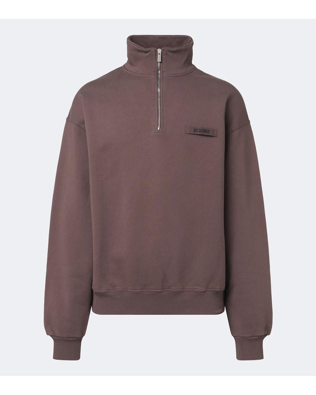 Jacquemus Brown Camionneur Half-Zip Cotton Jersey Sweatshirt for men