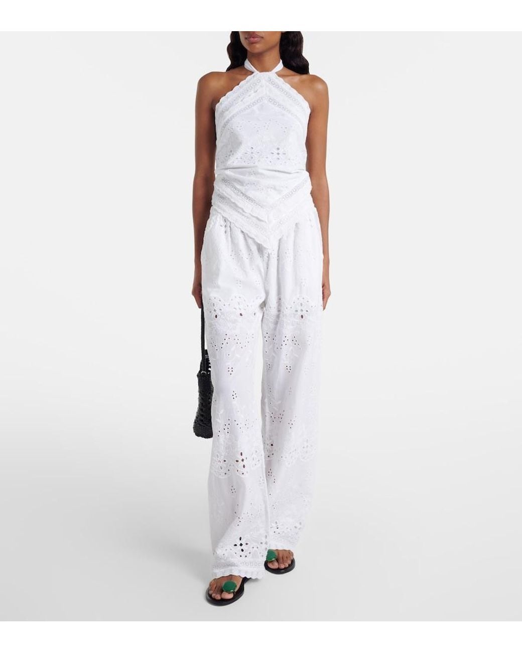 Melissa Odabash White Felicity Embroidered Cotton Top
