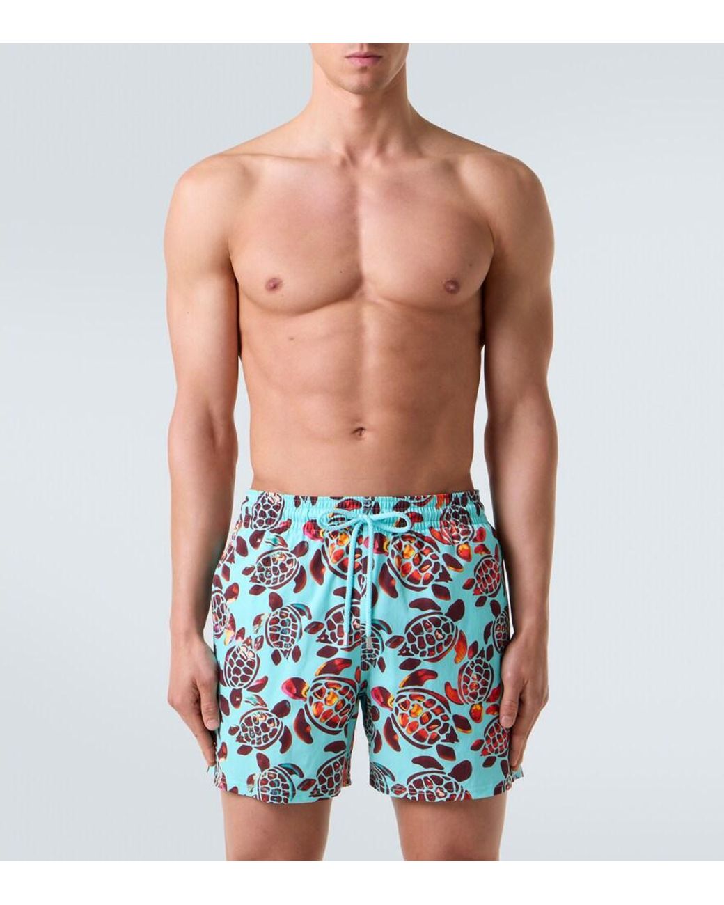 Vilebrequin Blue Moorise Printed Swim Trunks for men