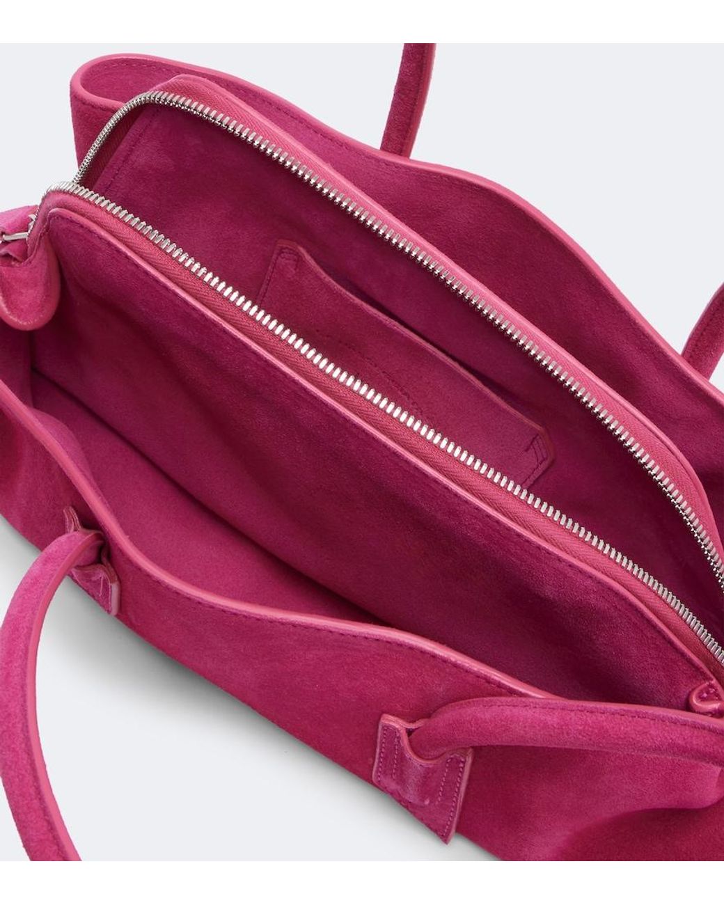 The Attico Pink La Passeggiata Small Suede Shoulder Bag