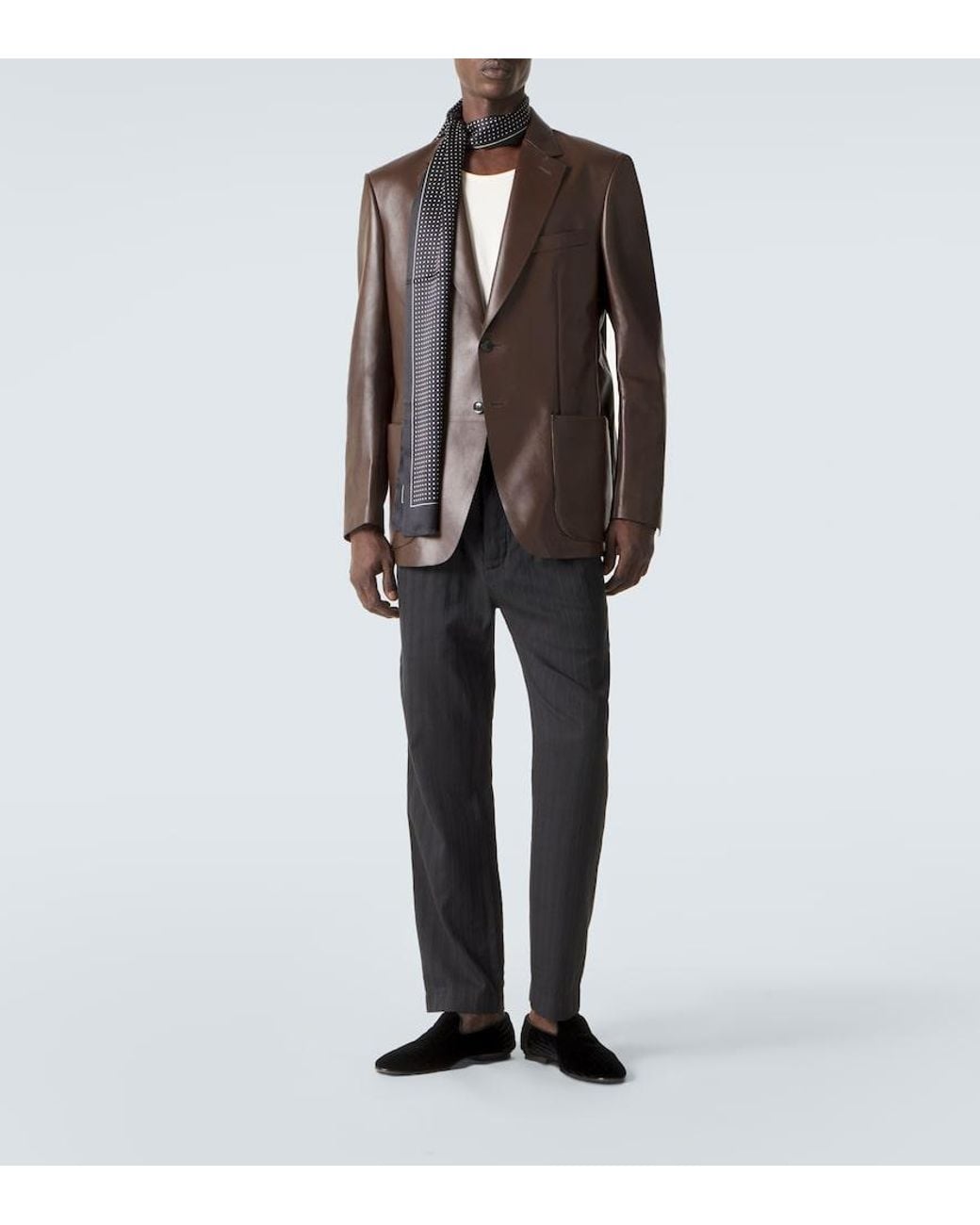 Tom Ford Brown Leather Blazer for men