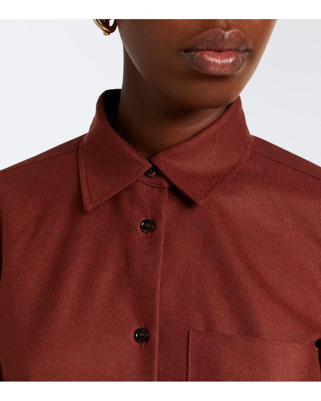 Max Mara Red Cashmere-Blend Shirt