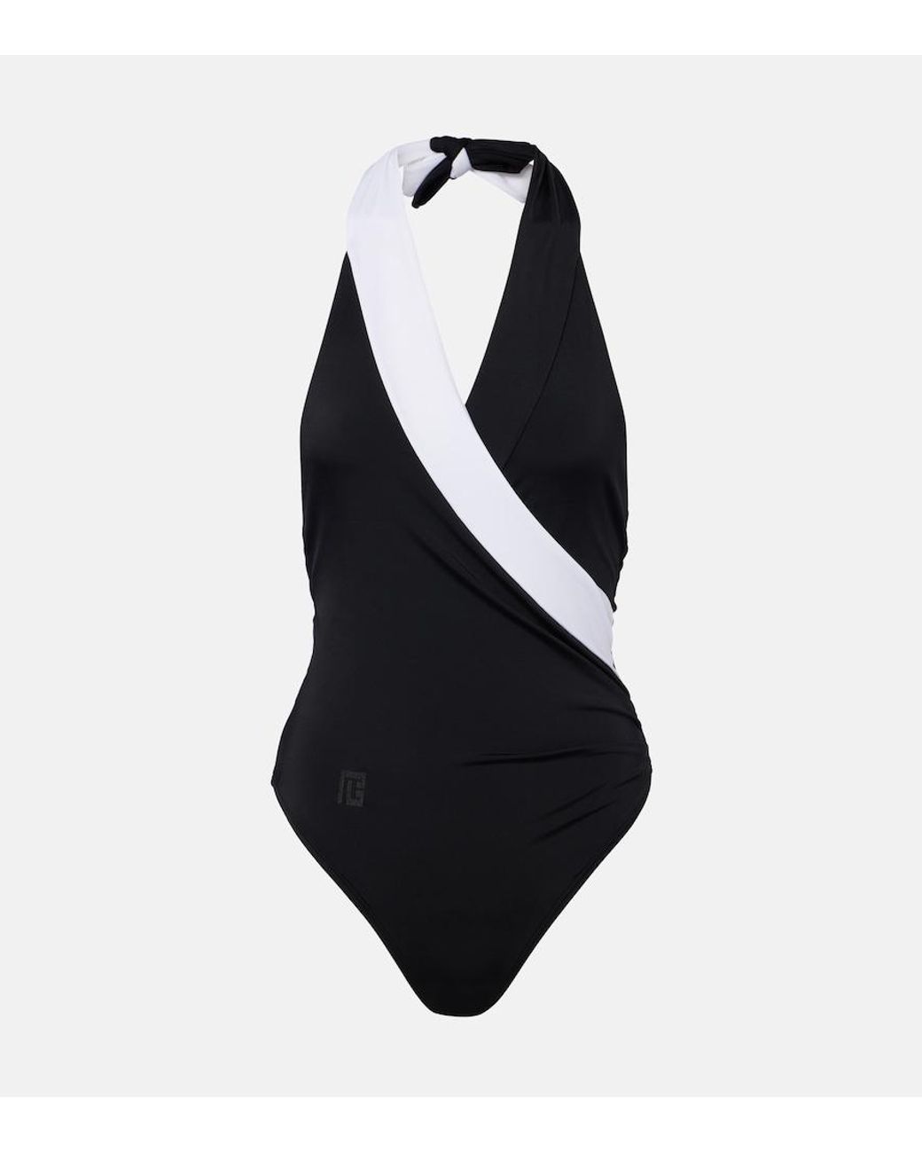 Balmain Blue Halterneck Swimsuit