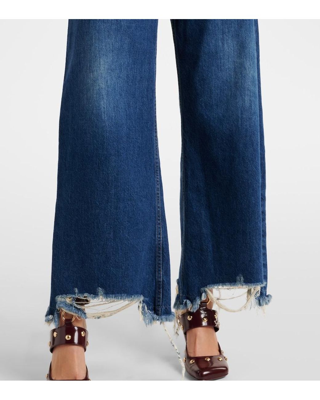 Chloé Blue Mid-Rise Wide-Leg Jeans
