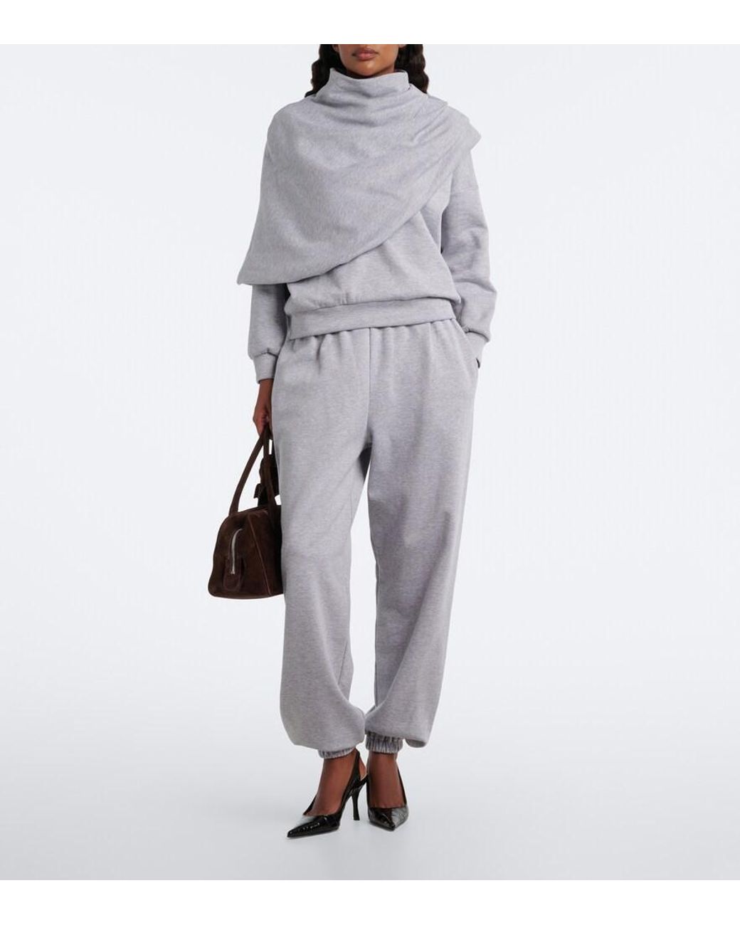 Magda Butrym Gray Cotton-Blend Jersey Sweatpants