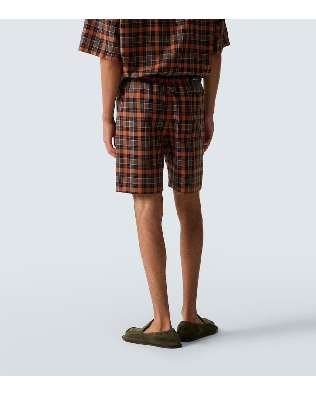 Loewe Brown Checked Bermuda Shorts for men