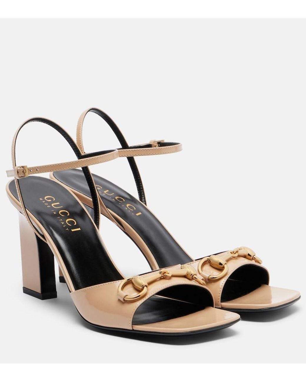 Gucci Metallic Signora Horsebit Leather Slingback Sandals