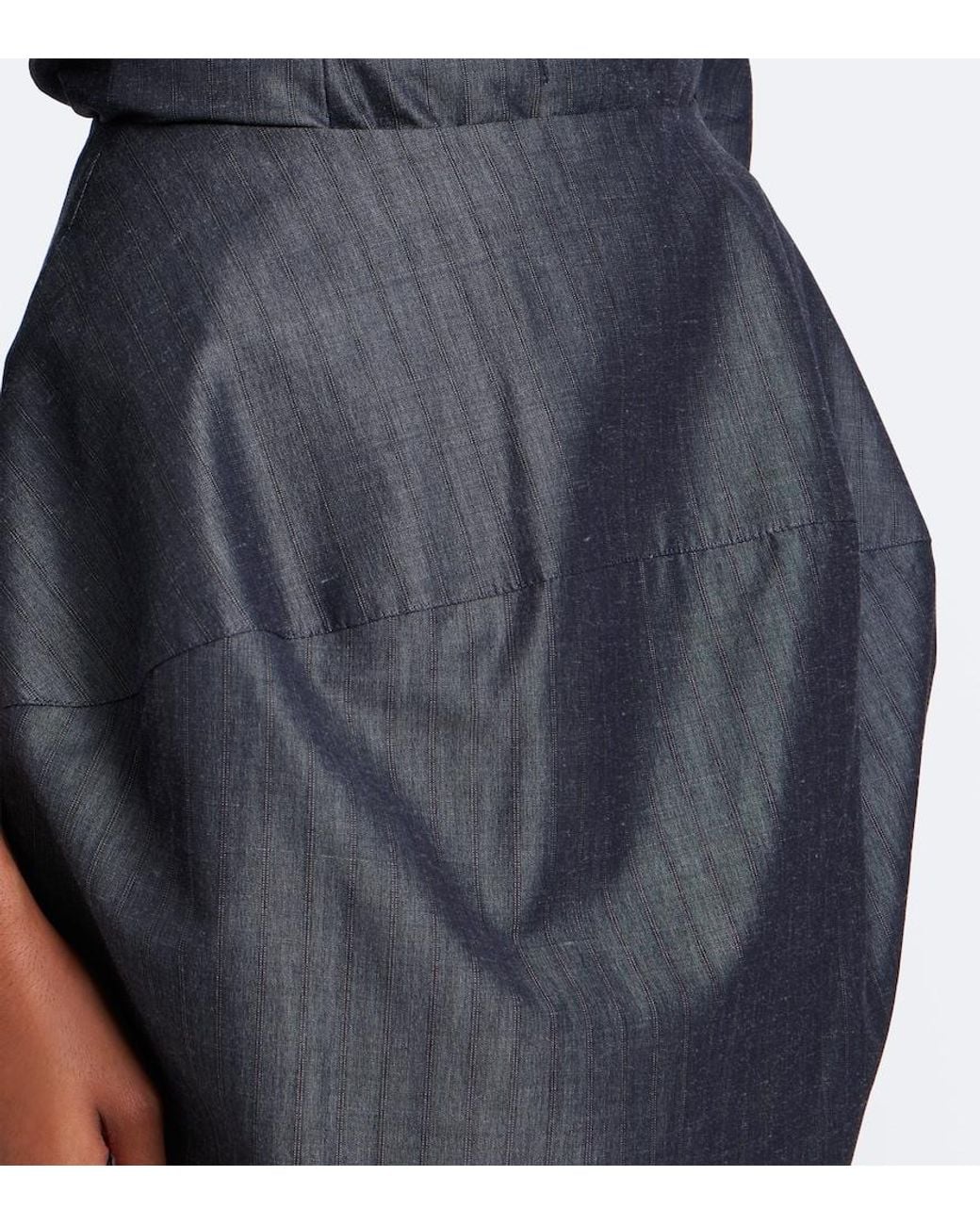 Jacquemus Gray Palmier Cotton And Mohair-Blend Midi Skirt