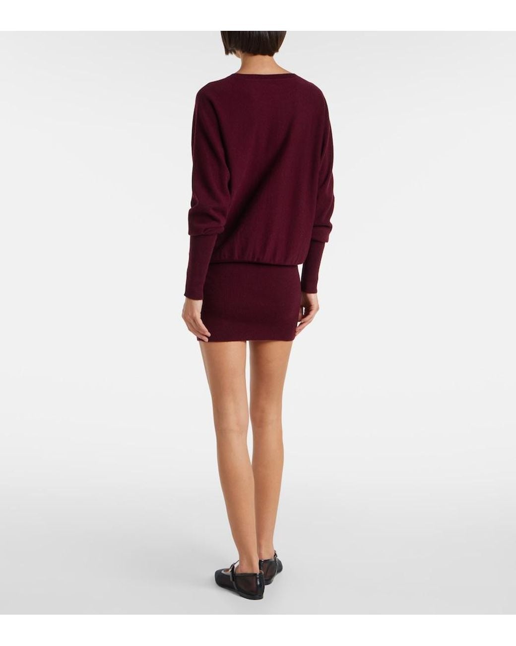 Jardin Des Orangers Red Wool And Cashmere Sweater Dress