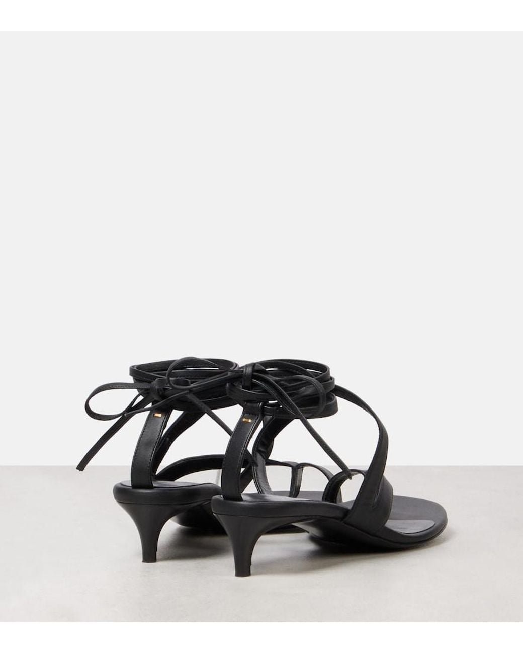 Khaite Black Aimee 35 Leather Sandals