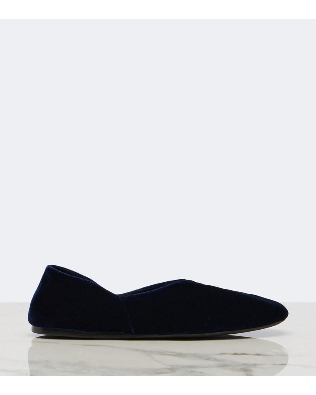 Khaite Blue Jane Velvet Ballet Flats