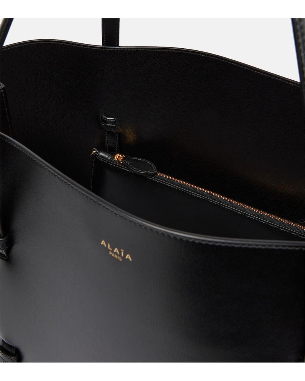 Alaïa Black Mina 50 Large Leather Tote Bag
