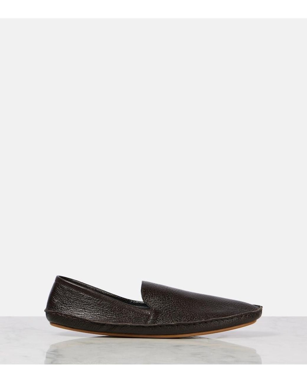The Row Black Vasko Leather Loafers