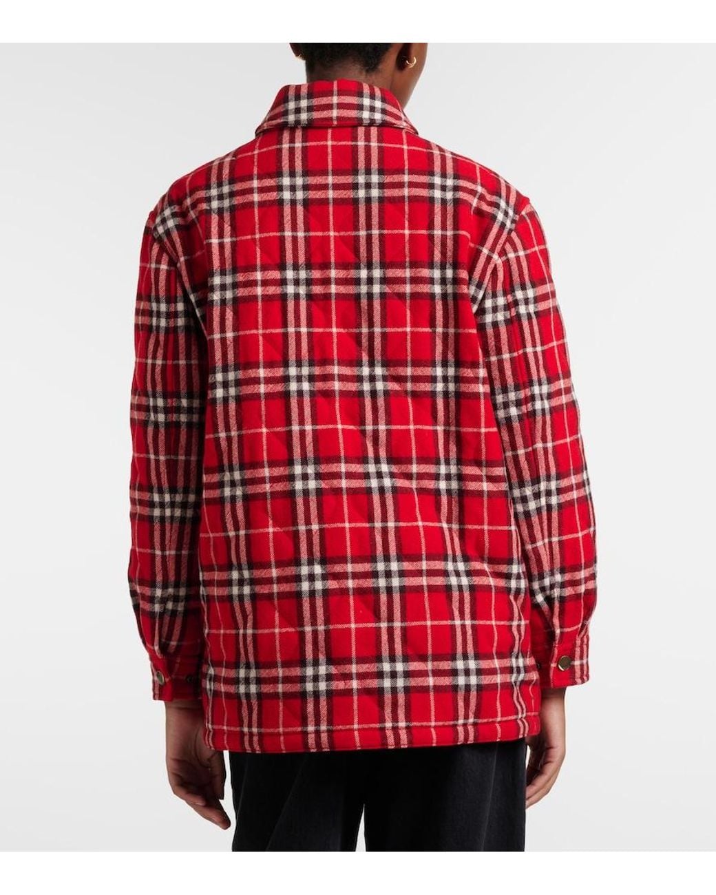 Burberry Red Check Wool Overshirt