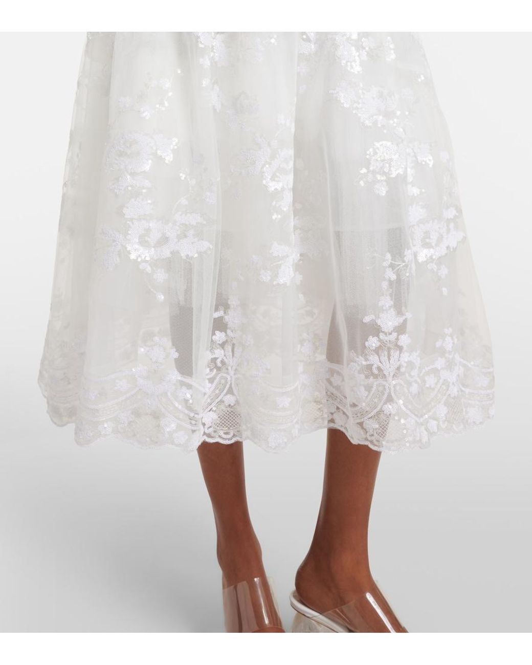 Gonna Midi di Simone Rocha in White