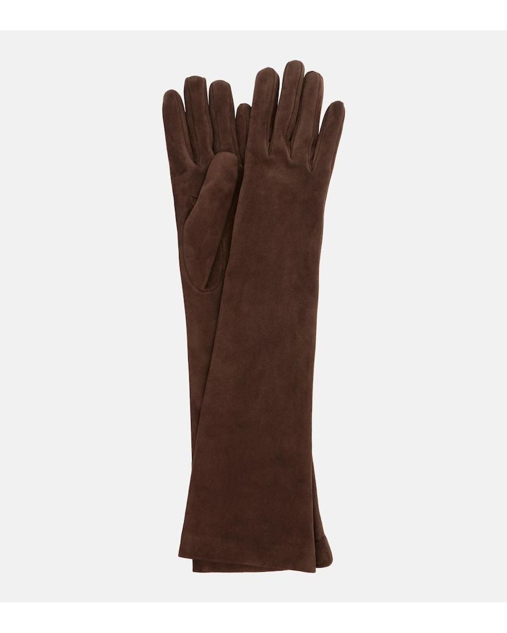 Brunello Cucinelli Brown Suede Gloves