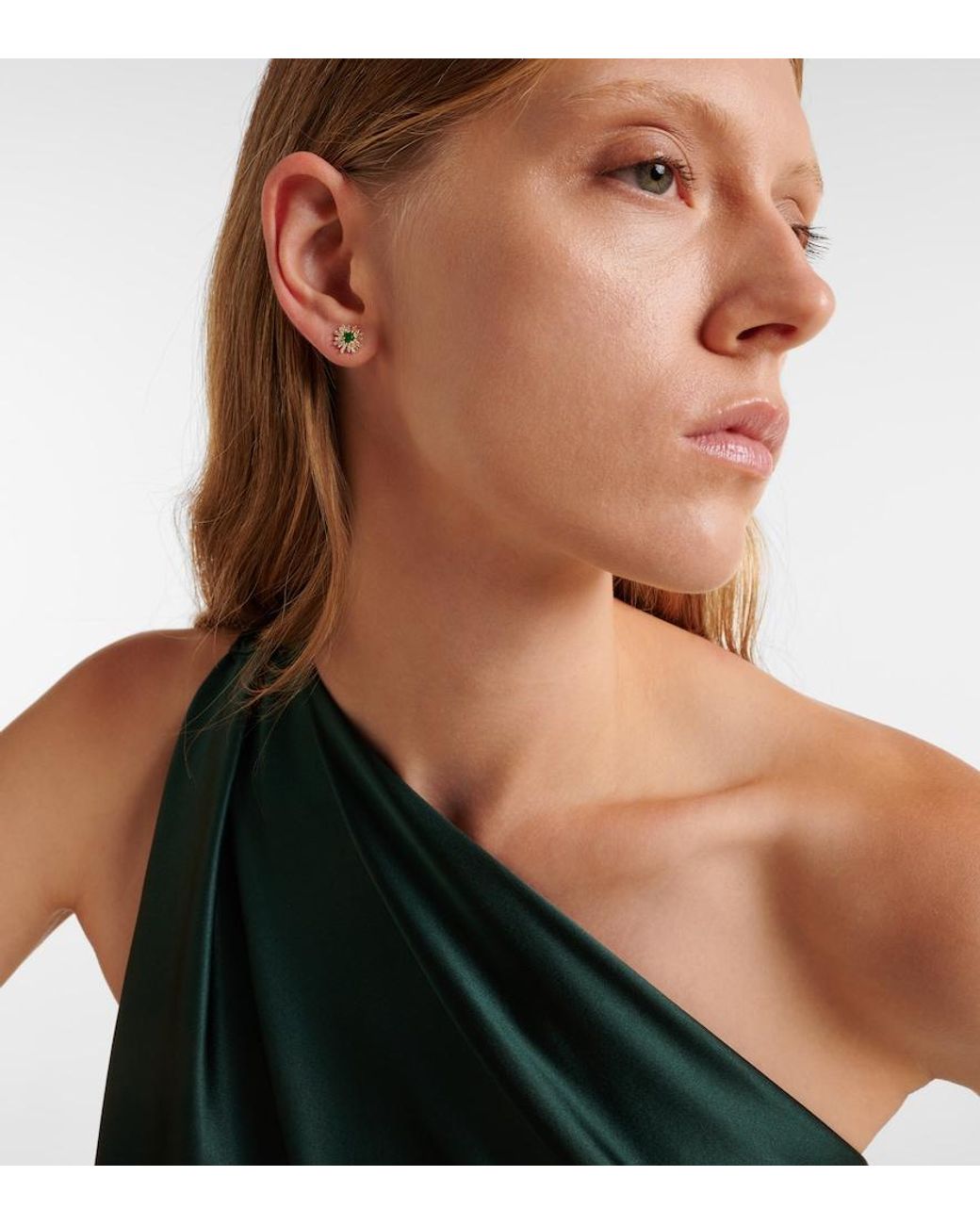 Suzanne Kalan Green 18Kt Earrings With Diamonds And Emeralds