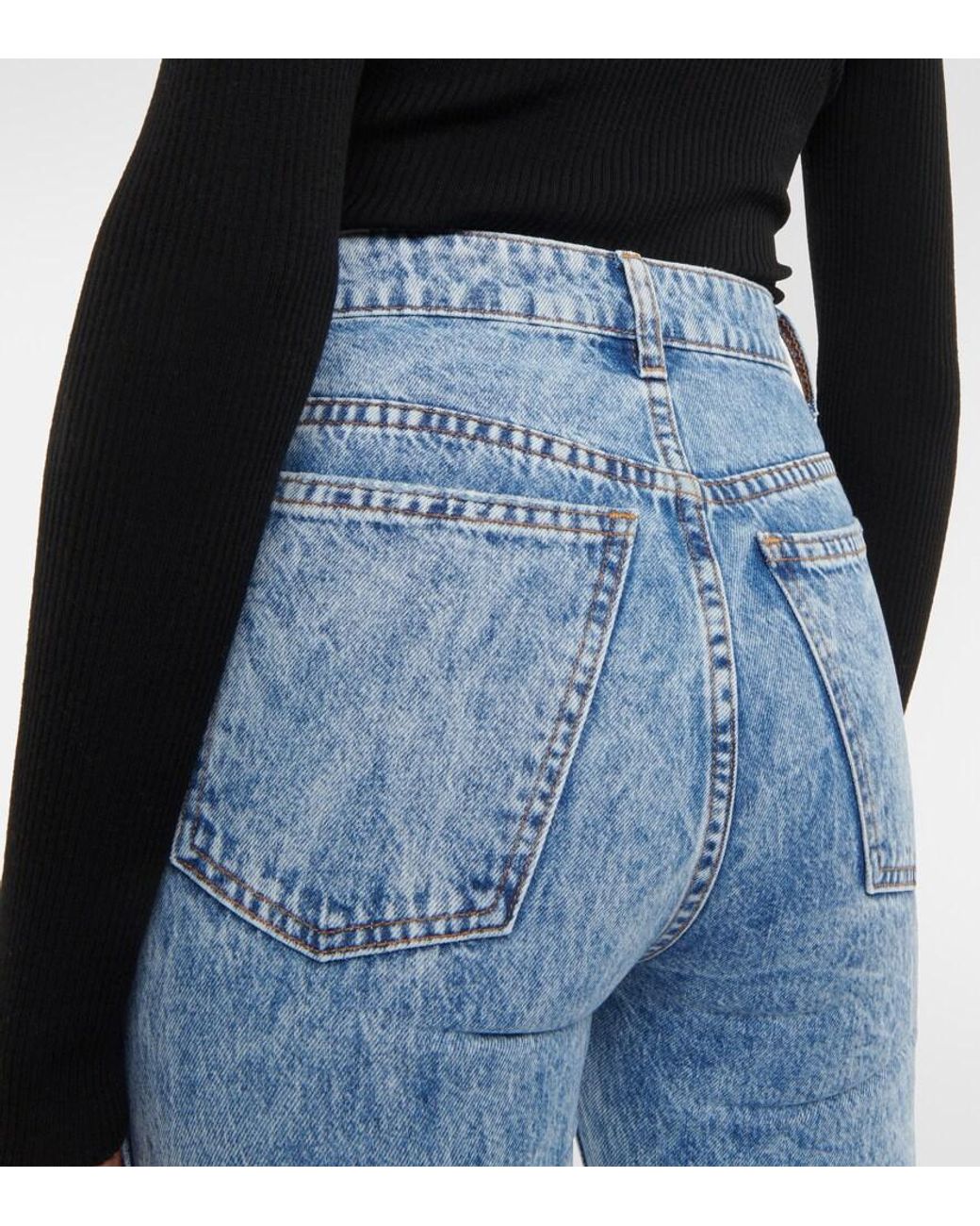 Khaite Blue Danielle High-Rise Straight Jeans