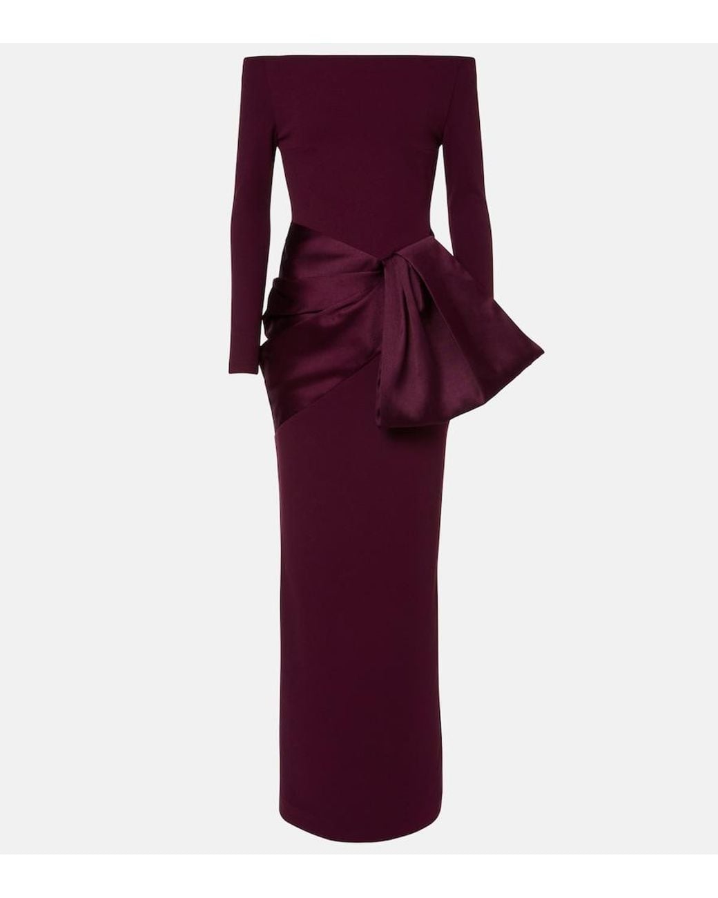 Solace London Purple Kori Satin-Trimmed Gown