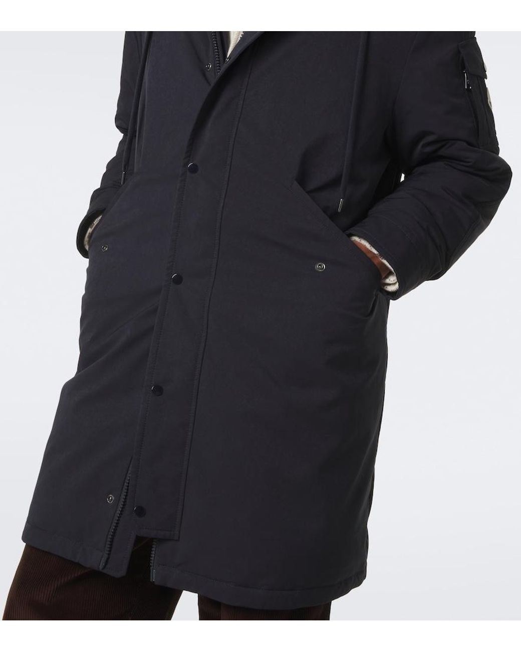 Moncler Blue Nahan Hooded Down Coat for men