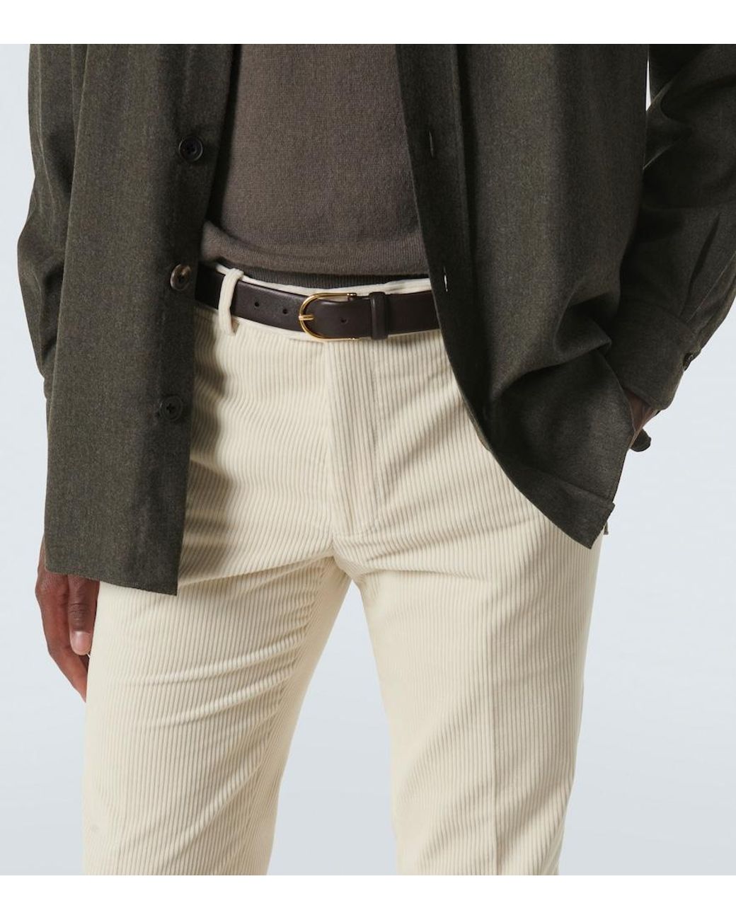 Rubinacci Metallic Leather Belt for men