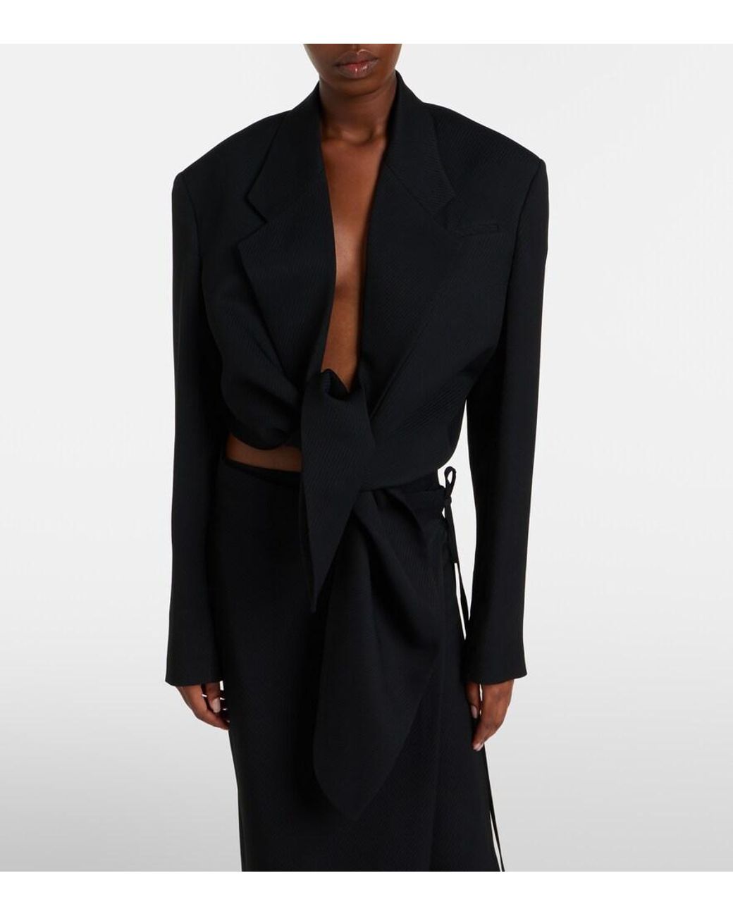 Calvin Klein Black Petunia Striped Cropped Jacket