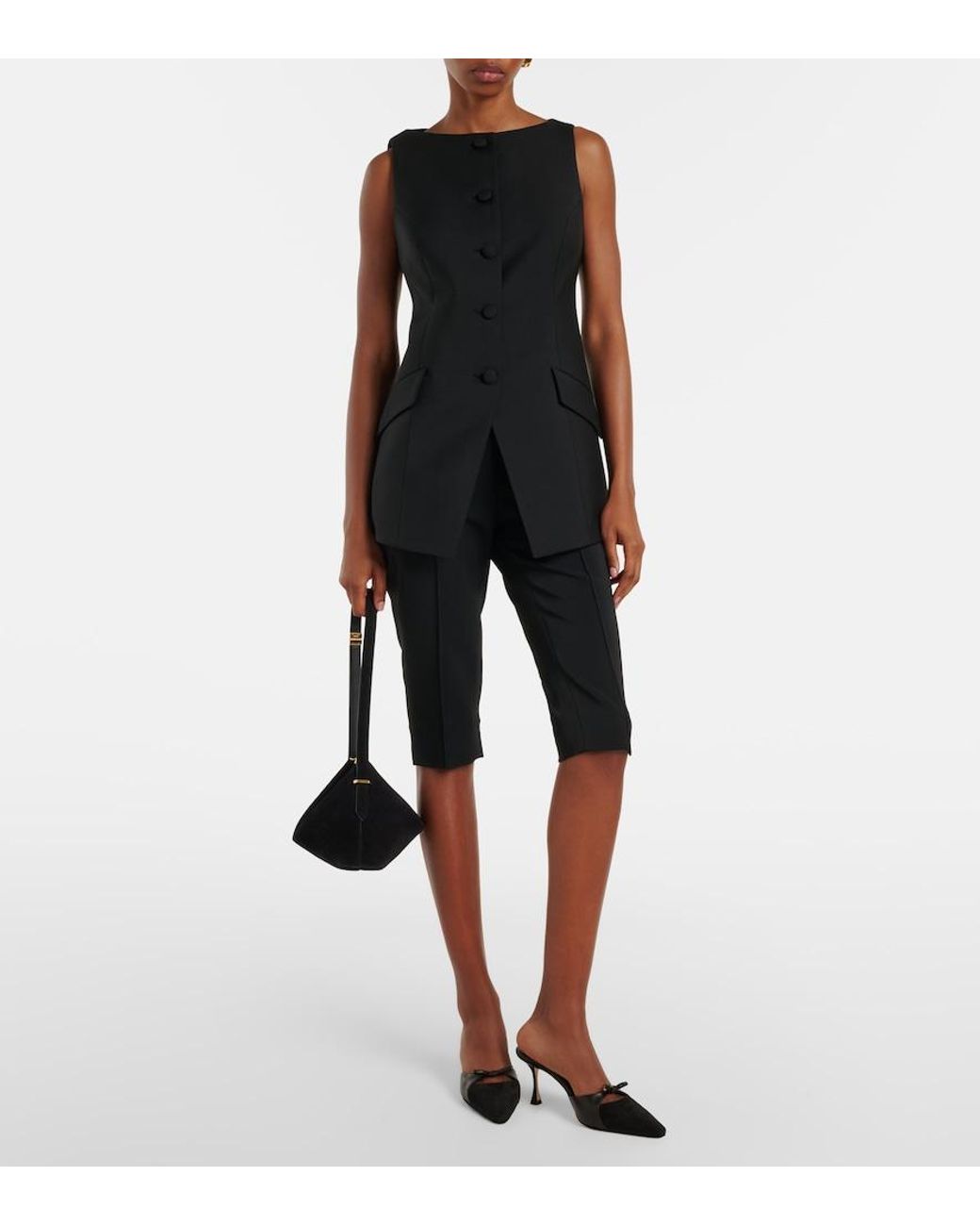 Manolo Blahnik Black Tapidpla Leather Mules